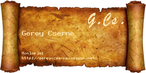 Gerey Cserne névjegykártya